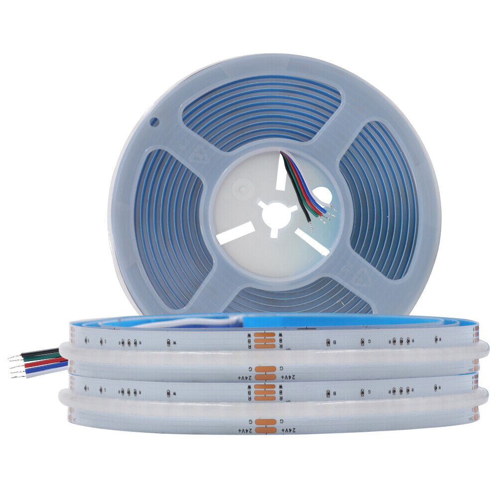 Tira de LED RGBW sin puntos COB DC24V, rollo de 5m RGB+4000K CRI 90
